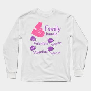 Family bundles, happy valentines day Long Sleeve T-Shirt